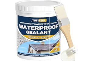 Transparent Waterproof Coating, TUFINEIN 35oz Invisible Waterproof Agent Indoor & Outdoor Sealant Water-Based Clear Sealant Roofs, Walls, Garden, Terraces
