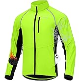 Bikewa Men's Winter Cycling Jackets Thermal Warm Water Resistant Bike Running Windproof Jacket