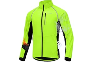 Bikewa Men's Winter Cycling Jackets Thermal Warm Water Resistant Bike Running Windproof Jacket