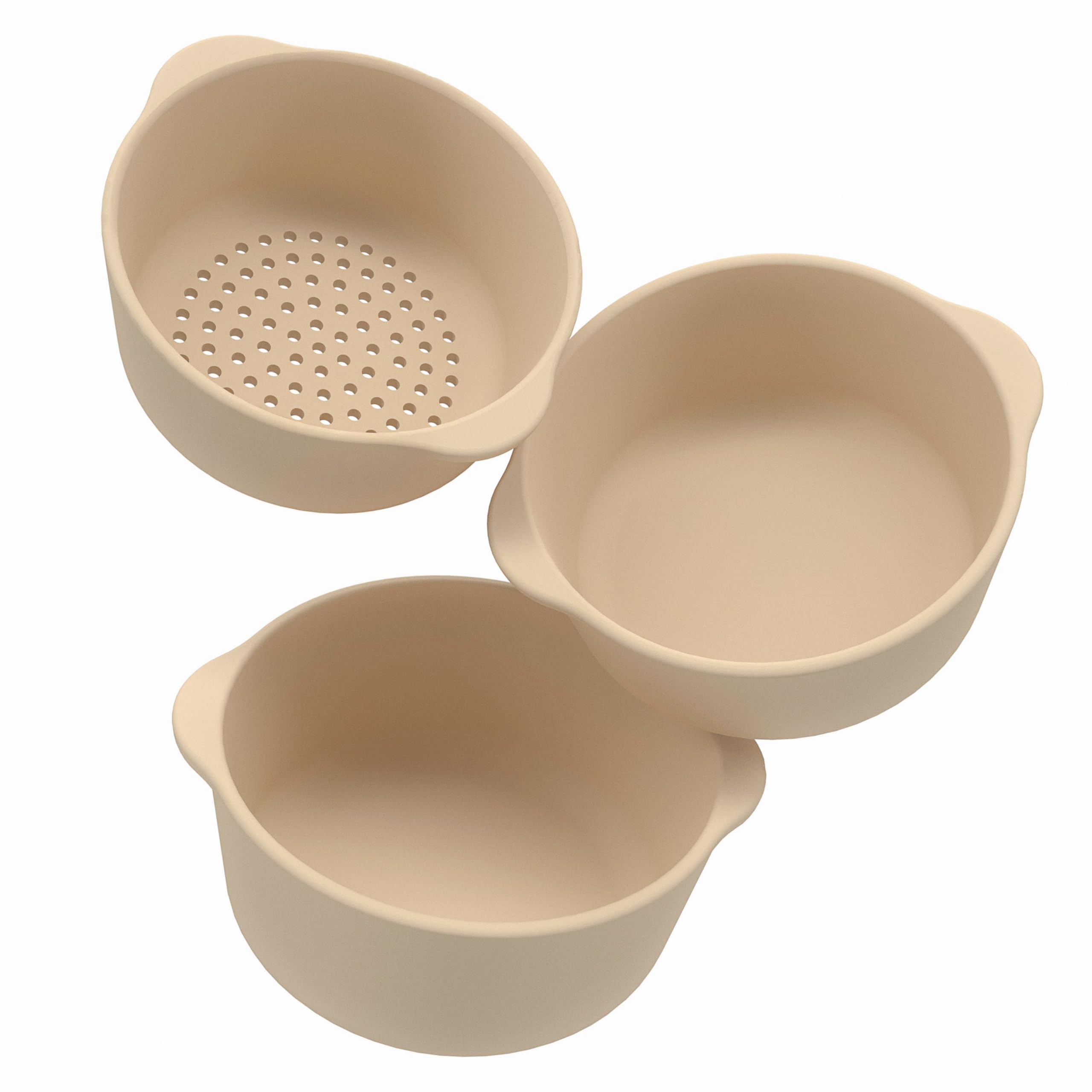 Inspire My Play - 3 x Silicone Nesting Bowls and Sieve - Perfect Accessories for Sensory PlayTray - Tuff Tray Accessories - Early Development & Activity Toys - Montessori Learning Toys — image 1