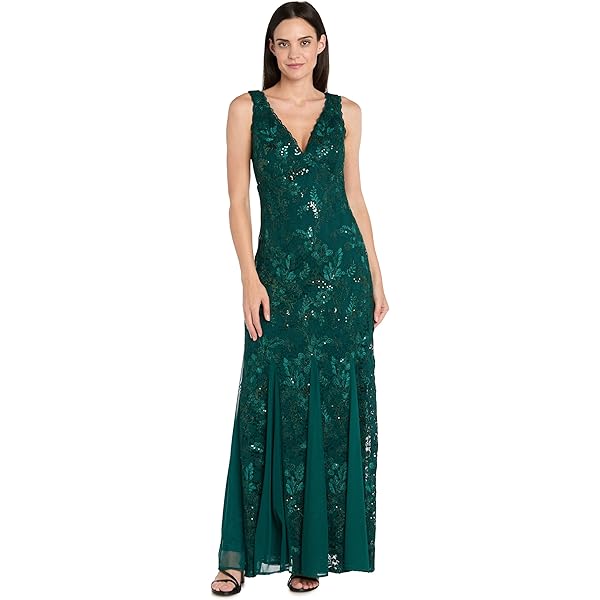 sachin and babi light blue dress R & M Richards Plus Size Surplice Sequined Gown main image 1