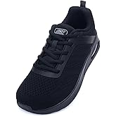 ZF ZEFUHER Women Wide Toe Box Shoes Arch Support Walking Sneakers - Plantar Fasciitis Orthotic Shoes, Tennis Running Sneakers for Standing All Day, Black US 9.5