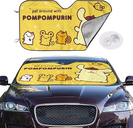 Amazon ポムポムプリン 車用サンシェード ミッフィー フロントガラス用 ガラスバイザーカバー 吸盤 遮熱 遮光 Uvカット 紫外線対策 日焼け防止 折り畳み 日除け 車用品 簡単着脱 70 130cm 車 バイク 車 バイク