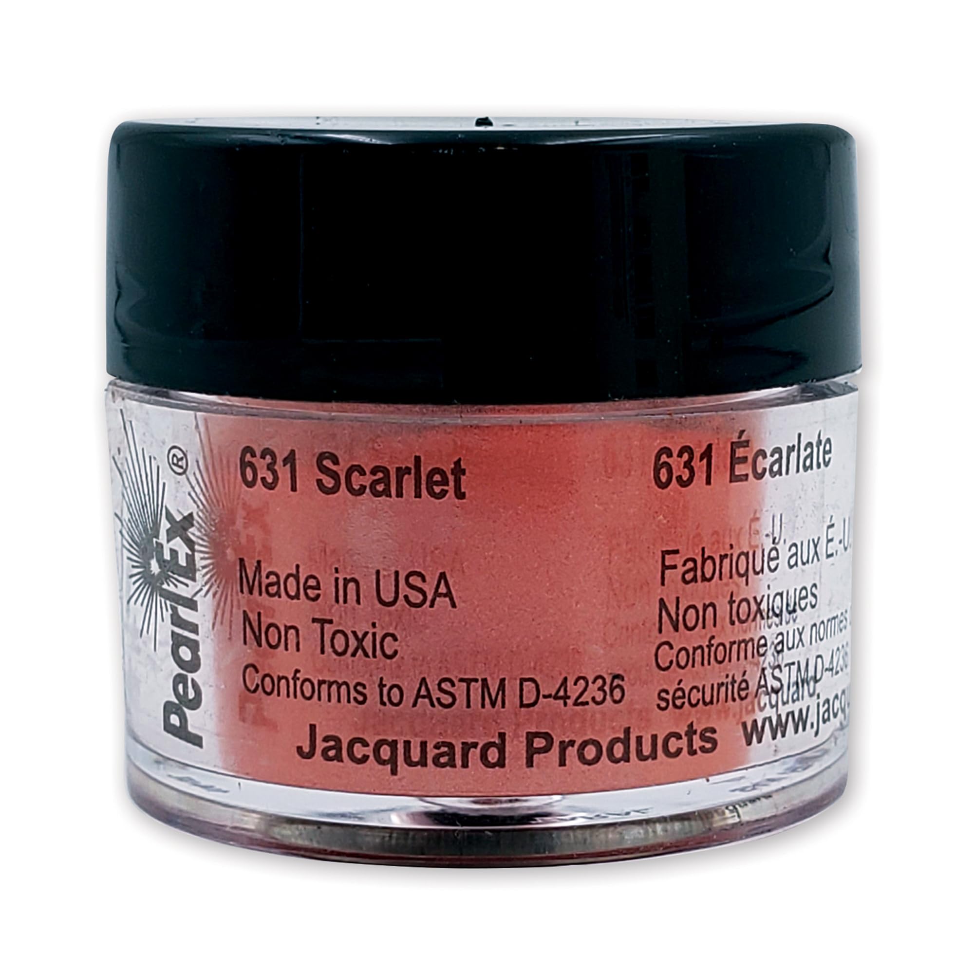 Jacquard Pearl Ex Pigment Powder 3 Grams Scarlet - Loose Mica Powder for Epoxy Resin, Watercolors, Calligraphy Ink & Clay - Epoxy Pigment Powder - Epoxy Resin Color — image 1