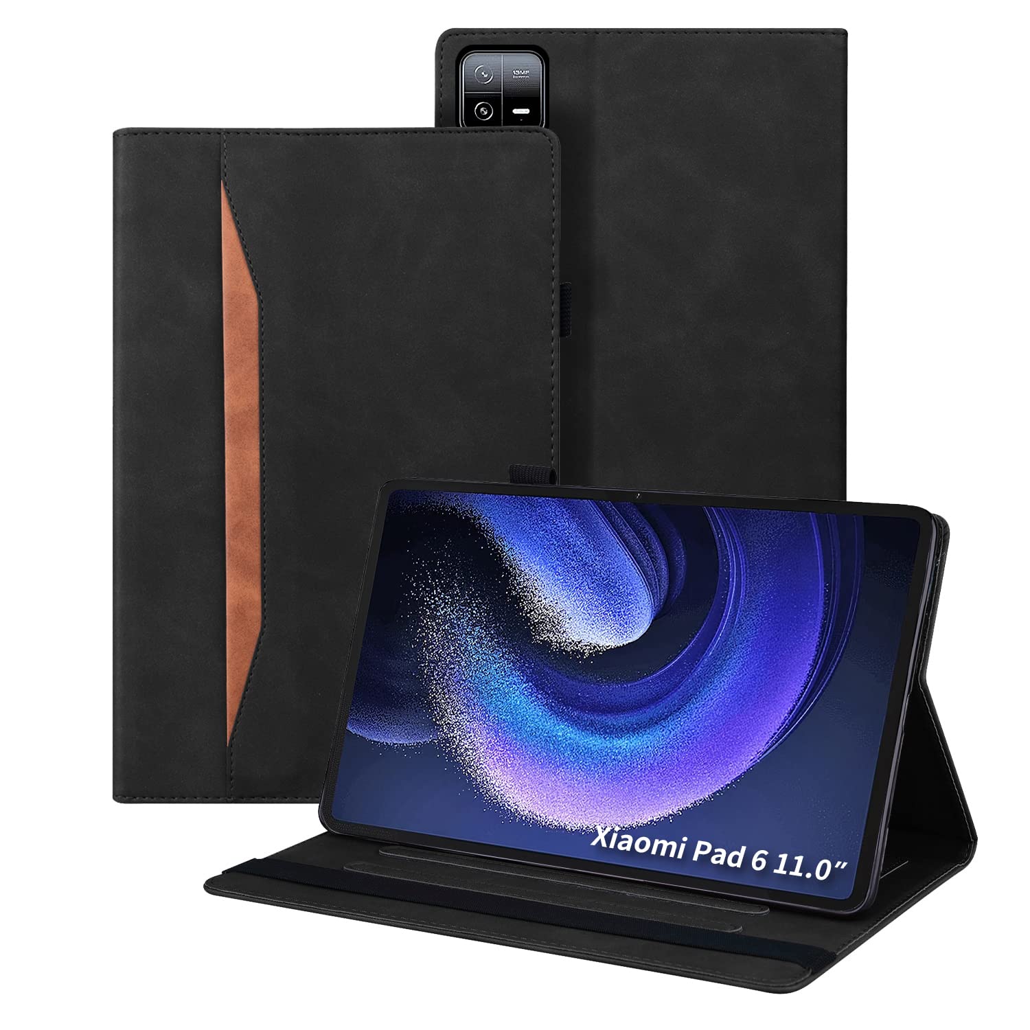 Auslbin Xiaomi Pad 6/Xiaomi Pad 6 Pro 11" Tablet Case, Classical PU Leather, Bussiness Case for Xiaomi Pad 6/Xiaomi Pad 6 Pro, Black