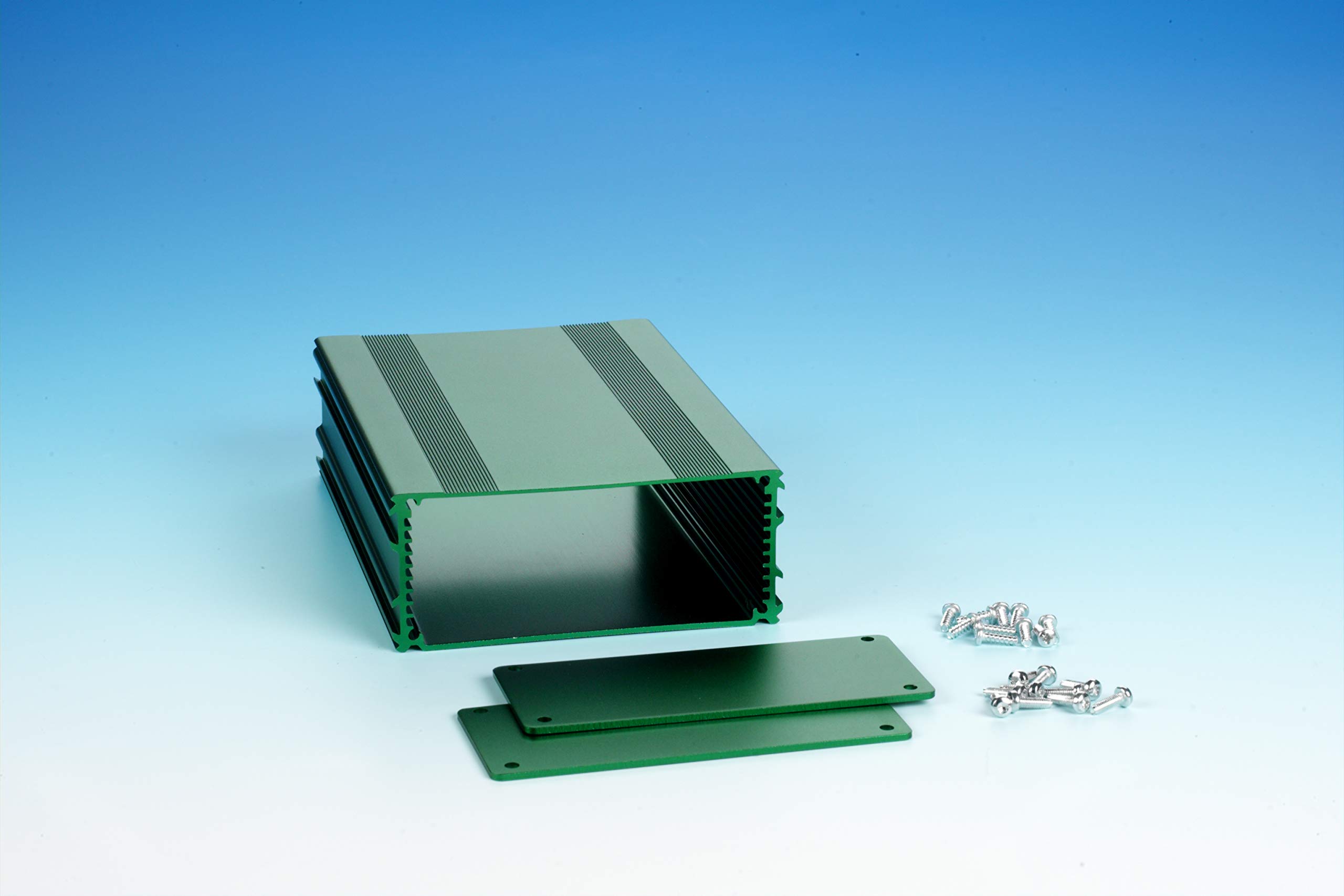 B3-160GR: Green Anodized, Extruded Aluminum Electronic Enclosure Project Box Electronic DIY Case, Size 6.30"x 4.27"x1.77" / 160 x 108.5 x 45mm (LWH)