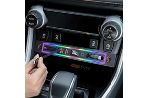 DICMKY for Toyota RAV4 Car Charger USB Hub with RGB Light, 4-Port Retractable Docking Station for Toyota RAV4 Accessories 202