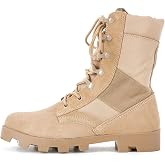 QKLMWES Men's High Top Lace Up Work Military Tactical Boots Non-Slip Rubber Outsole Wear Resistance Lightweight Combat Boots For Outdoor Trekking Commando Army Desert Jungle Backpacking