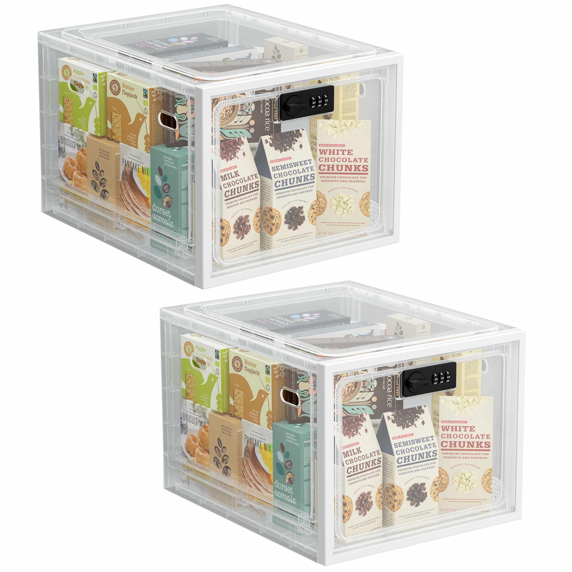 iBune 2 Pack Large Medication Lock Box, Lockable Medicine Storage Box ...