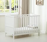mcc direct Wooden Baby Cot Toddler Bed with Aloe Vera Mattress - White view 2