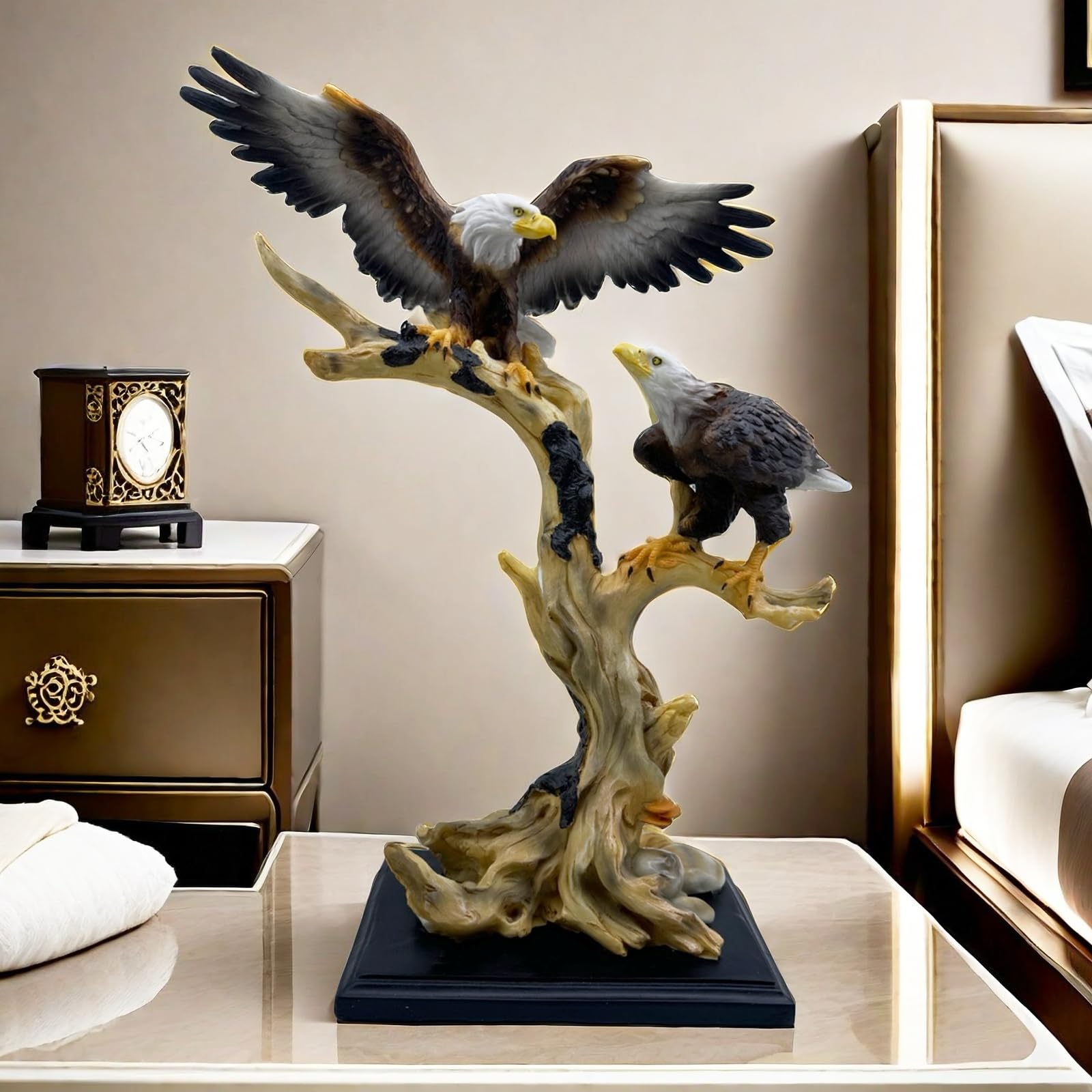 Photo 1 of 16.3 Inch Eagle Statue Resin Eagles Sculpture Frgurine Gift for Home Decor Office Living Room Desktop Display Decorative Decoration