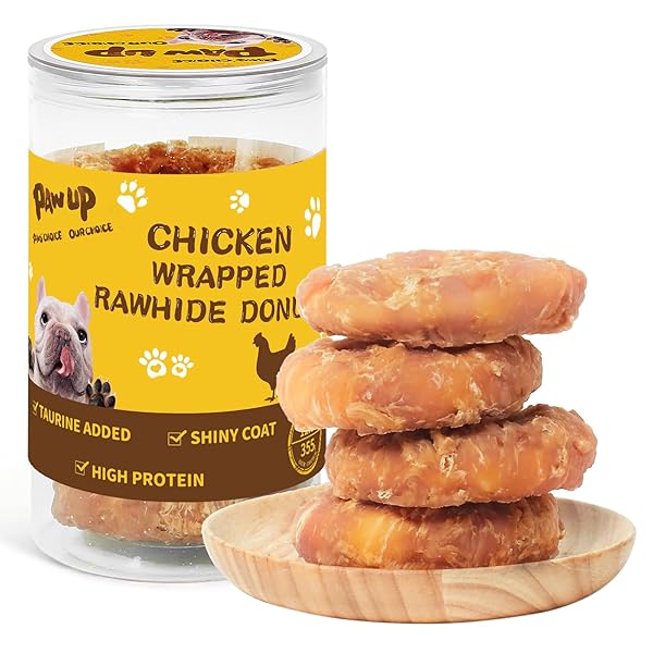 PAWUP DOG TREAT CHICKEN WRAPPED RAWHIDE (4PCS) FOR...