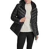 DKNY Women's Short Lightweight Puffer Jacket With Faux Fur Lined Collar – Insulated Cozy Outerwear