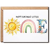BNJDesigns Happy Birthday Little One - Happy 1st Birthday Card - first birthday card - 1st birthday card - Baby birthday card - Cards for boys and girls