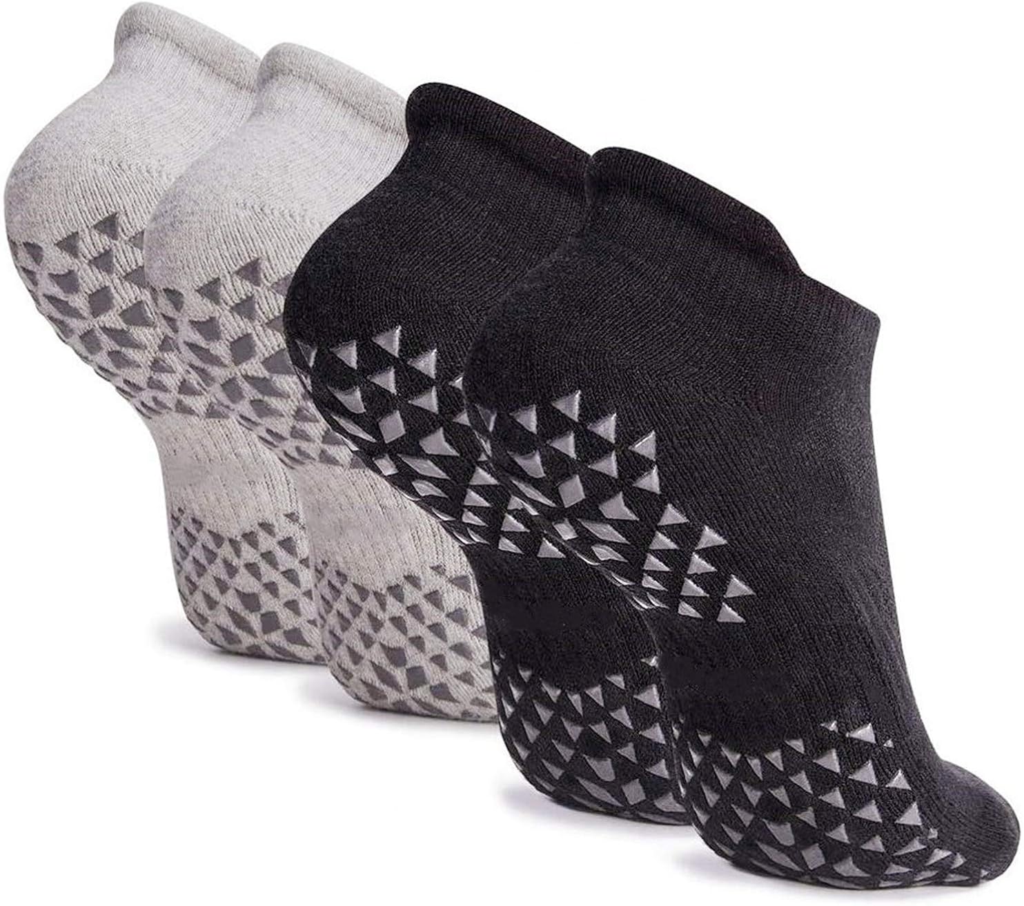 Hirsrian Unisex Non Slip Grip Socks for Yoga, Hospital, Pilates, Barre | Ankle, Cushioned: Clothing