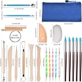 GOLDEROC 22Pcs Clay Tools Set Modelling Carving Sculpting Kit with Bag view 6