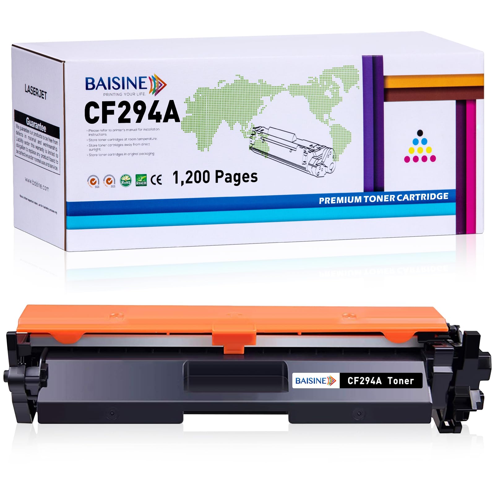 BAISINE Compatible HP CF294A 94A Black Toner Cartridge with Chip for HP LaserJet Pro M118dw, MFP M148dw, M148fdw, M149fdw (1-Pack, High Yield, 1200 Pages)