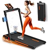 Treadmill with Speaker, 6-in-1 7.5MPH Foldable Treadmill for Home with App Compatible, Walking Pad with 10% Incline, LED Display, 3.0HP Brushless Drive, 350 LB Weight Capacity, 12 HIIT Programs