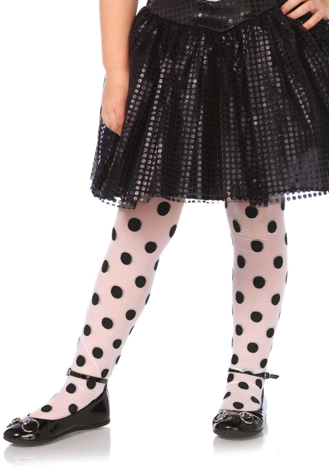 Leg Avenue Kids Polka Dot Pantyhose (Large, EUR 146-158)