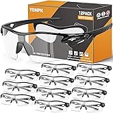 YENPK 12 Pack Safety Glasses, ANSI Z87.1+UV Protective Eyewear, Impact Resistant Anti-Scratch Safety Goggles for Men Women