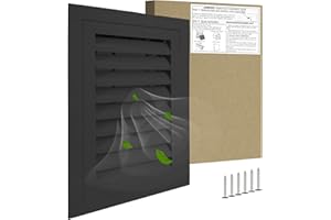 JONRIOX 12"*18" Gable Vent,Aluminum Alloy Wall Vent Shed Vents,with Removable Strainer and 180 Degree Opening Angle.Ideal for Attic,Shed,Garage,Play House,Coop.[Inside Dimensions:9.5" w X 15" h]-Black 2 Pack
