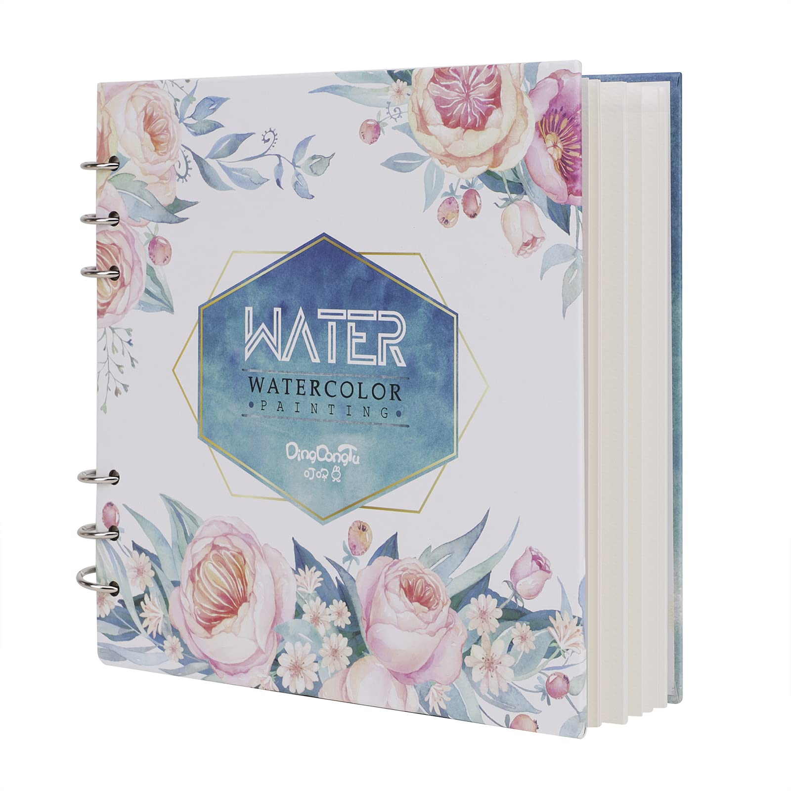 Watercolor Sketchbook - Loose Leaf Binding, Water Color Drawing Pad Book - 300g Thickened Blank Paper, Art Sketch Journal Notebook for Kids Students - Small Size 7.7 * 7.7 in, 20 Sheets