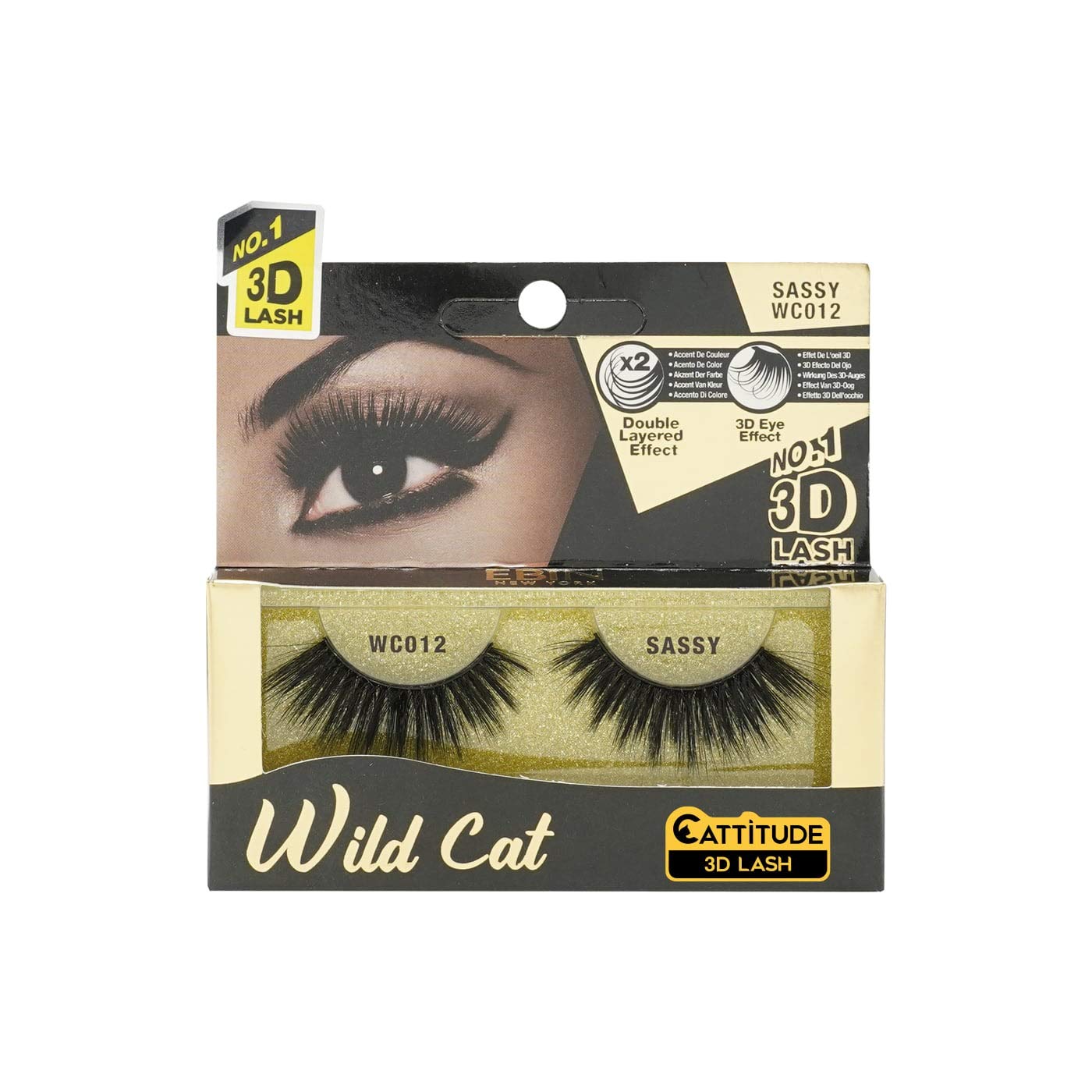 EBIN NEW YORK Cattitude 3D Wild Cat Eye Lash - Sassy