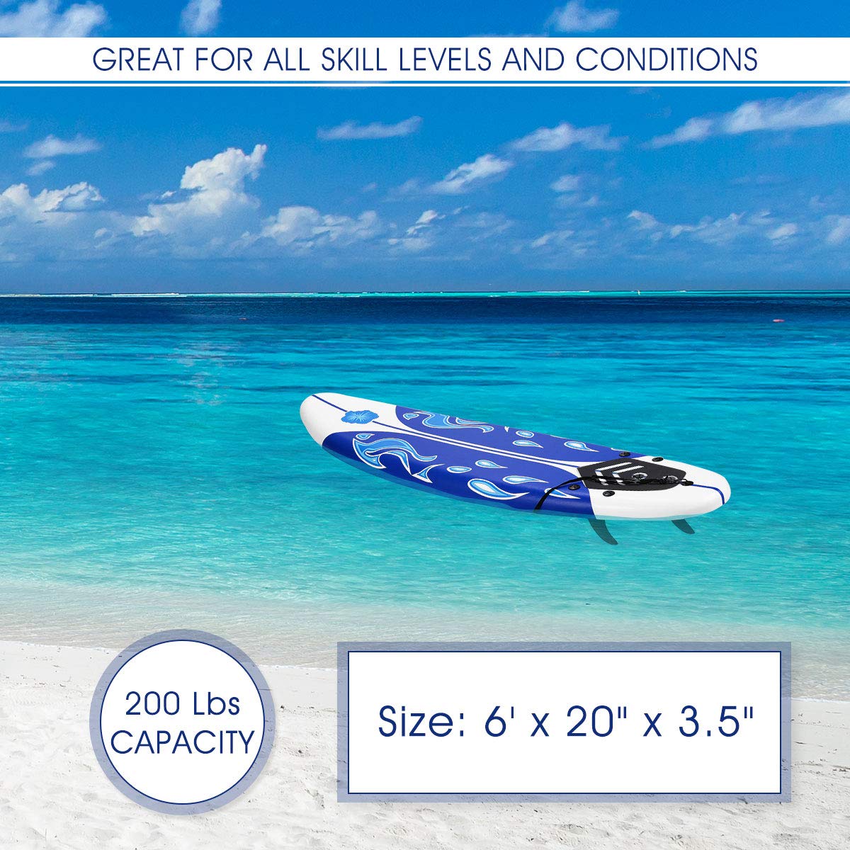 Giantex 6' Surfboard Surfing Surf Beach Ocean Body Foamie Board with