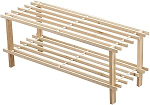 Solución de almacenamiento 29,5 x 74 x 26 cm 2 baldas zapatero, madera