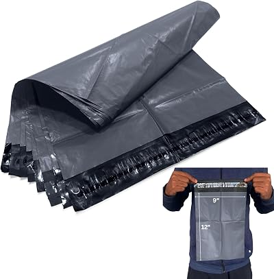JeeJaan 50 Grey Postage Bags 9 x 12 229 x 305mm Self Adhesive Waterproof