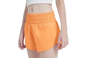 Aurefin Girls Quick Dry Athletic Shorts, Lightweight Running Shorts with Zip Pocket Workout Sports Shorts for Teen Kids