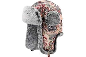 Cozomiz Unisex Winter Trapper Hat with Ear Flaps & Faux Fur Ushanka Aviator Hat Eskimo Hat