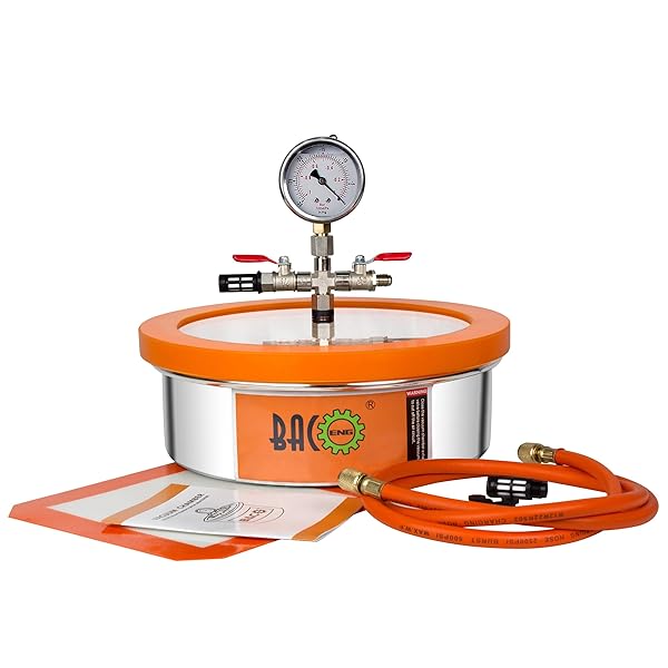 BACOENG 1 GALLON FLAT VACUUM CHAMBER KIT, STAINLESS...