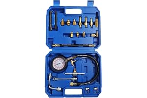 ZEAJSRU TU-114 Auto Fuel Pressure Gauge Tester Kit Gasoline Pressure MetersAutomobile Instrument Testing Tool(Blue) (11402)