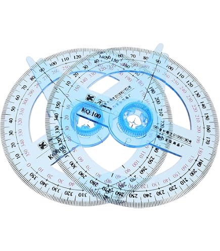 5-Pack Protractor Goniometer – Angle Spinal Ruler, Orthopaedic Measuring Tool, Transparent Plastic, 360° Rotation, For Physiotherapy & Bicycle Use