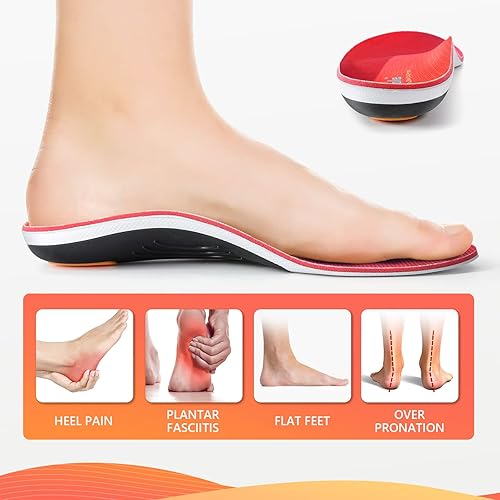 PCSsole Heavy Duty Arch Support Insoles,220+lbs Plantar Fasciitis