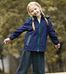 SaphiRose Kids Rain Jacket Waterproof Raincoat Mesh