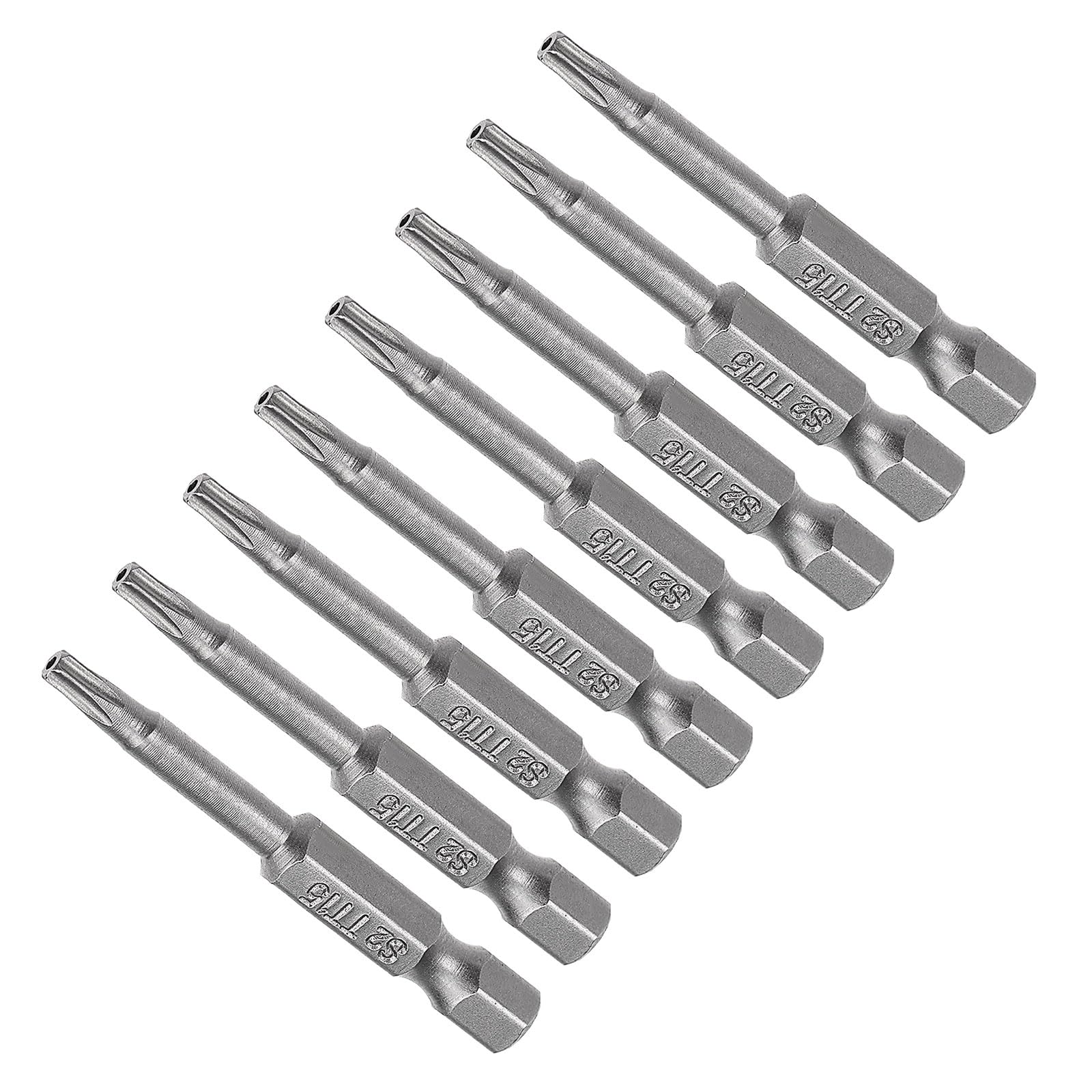 CoCud T15 Torx Head Screwdriver Bit, 2" Long 1/4 Inch Hex Shank, Magnetic Security Tamper Proof Star Drill Driver - (Applications: for Repair), 8-Pieces