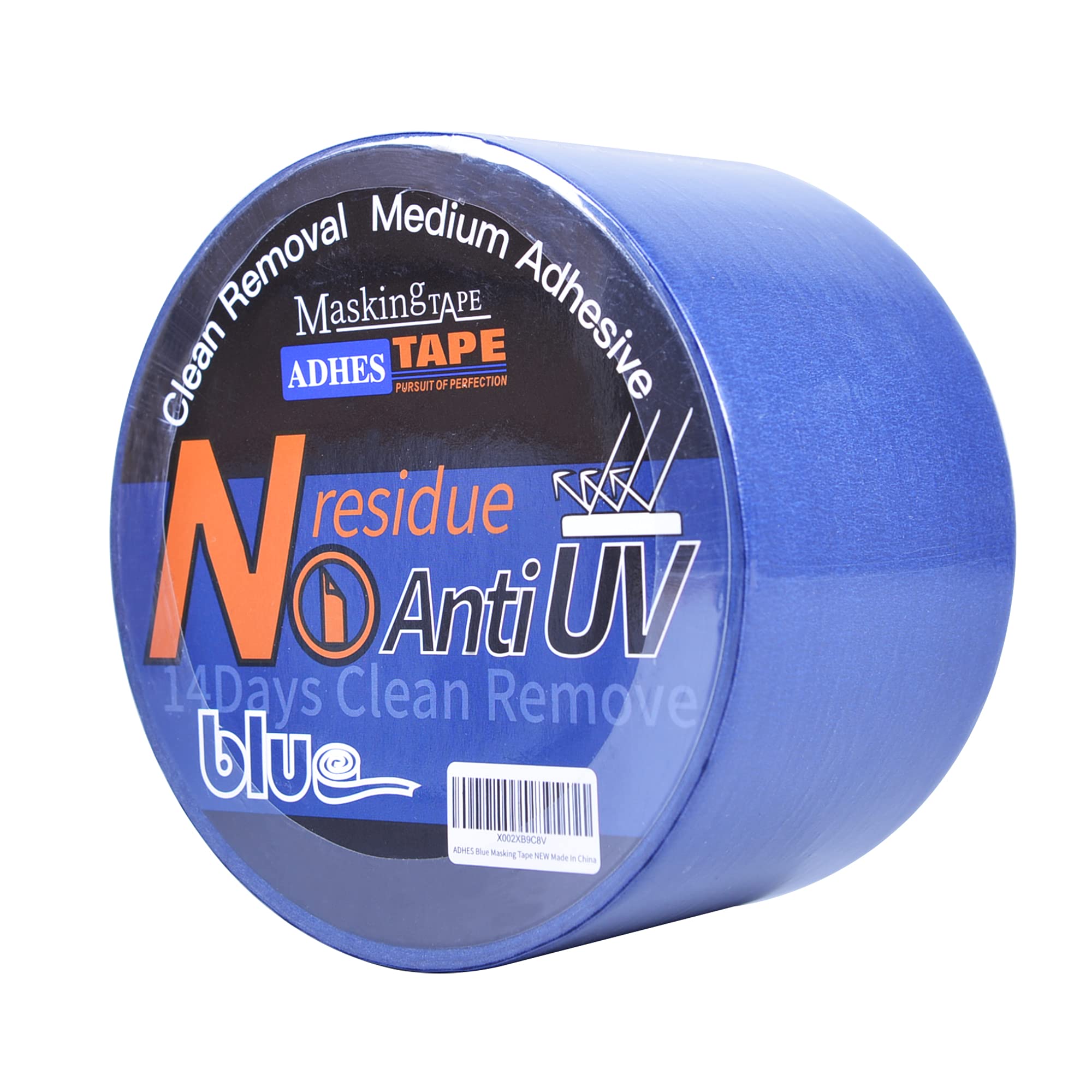 ADHES Blue Masking Tape For Painting And Indoor Decorating Painter Tape, UV Anti, Multi-Surface,DIY,Arts,Craft, 72mm x 55m 1roll for Sharp Lines Edge Treatment Color Separation