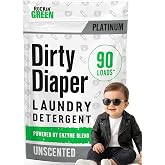 Rockin' Green Baby Laundry Detergent Unscented Dirty Diaper 90 Loads | Plant based Enyzme Powered Laundry Detergent, All Natural Odor Fighter, Good For Cloth Diapers, Baby Laundry Detergent