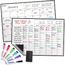 Amazon.com: Cinch Magnetic Dry Erase Calendar & Chores Chart for ...