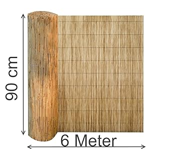 EXCOLO Schilfrohr 90 H x 600 cm L Schilf Schilfrohr Schilfmatte Windschutz Blickschutz Balkonumspannung.