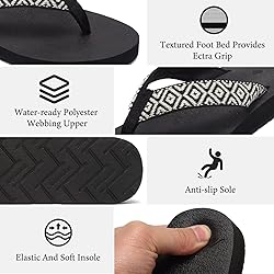 EQUICK Women's Flip Flops Arch Support Yago Mat