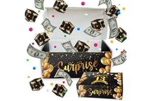 BONETAT Surprise Gift Box Explosion For Money, Birthday Money Pull Box, Birthday Money Box, Money Box For Cash Gift Birthday 13th, Pop Out Money Gift Box, Birthday Money Box, Surprise Gift Box, Money Box For Cash Gifts - Aa02