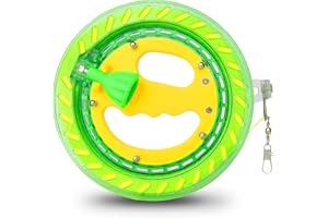 YFAFENGS Kite Reels for Adults, Professional Kite String Reel Winder for Adults, 1000FT Line Kite Spool, Kite String Spool with Lock, for Outdoor Kites(Green, 7 inches)