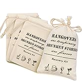 Whaline Pack of 20 Bachelorette Party Bags with Drawstring Cotton Recovery Kit Bags Muslin Tote Bag for Bridal Shower Wedding Gift Decoration Hen Night Parties (10 x 15 cm)