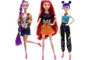 Kpop Demon Doll Figurine Set with Trendy Outfits, 11.5'' Gift for Kids Girls, 2025 New Christmas Decorations Gifts (Multicolo