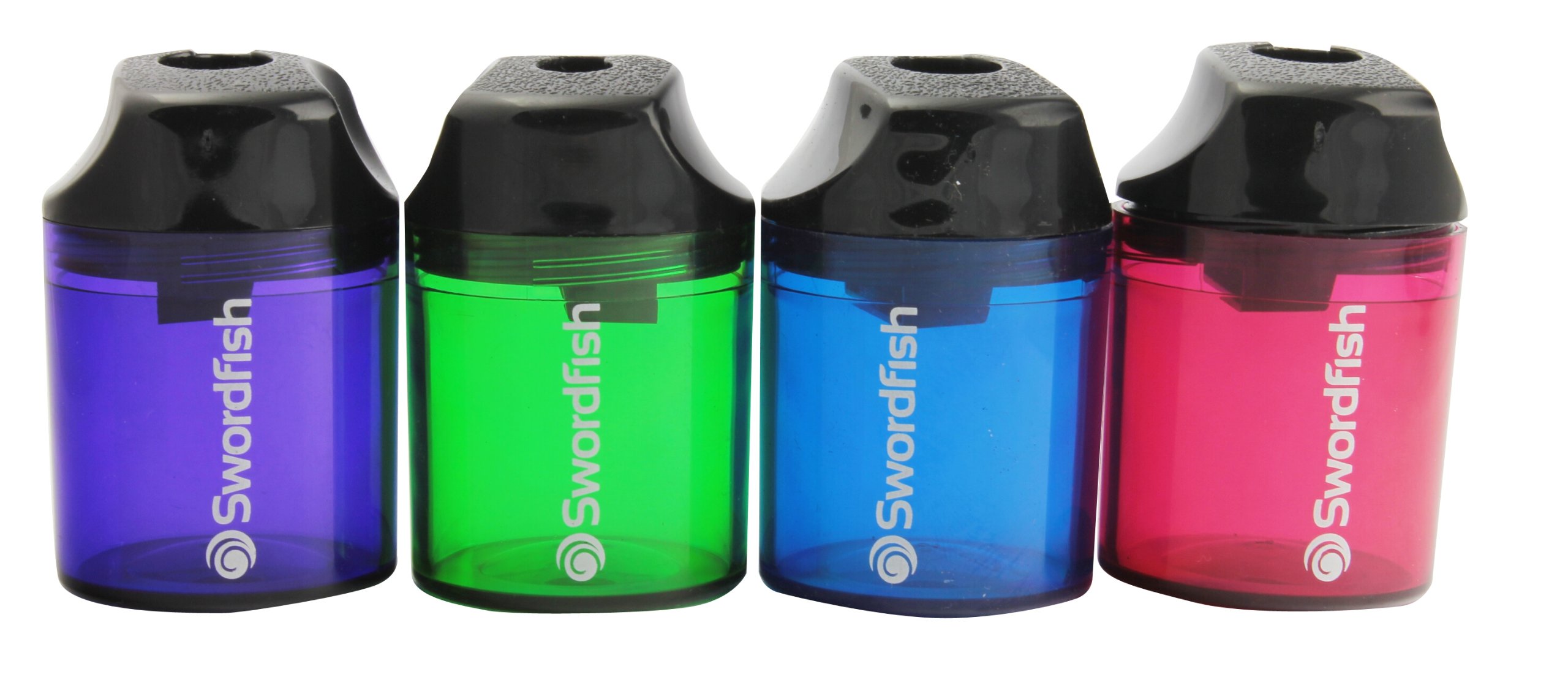 Swordfish ‘Canister’ Double-Hole Pencil Sharpener with Mess-Free Canister [Pack of 1] Assorted Colours [40033s]