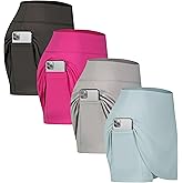 Real Essentials 4 Pack: Women's Active Skort Lightweight Comfy & Breathable Tennis Golf Skirt (Available in Plus Size)