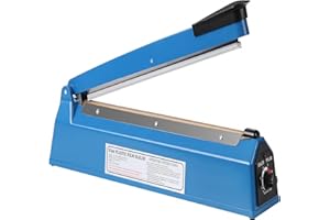 Impulse Heat Sealer Manual 8 Inch Sealing Machine for Plastic Bags PE PP With Extra Replace Element Grip